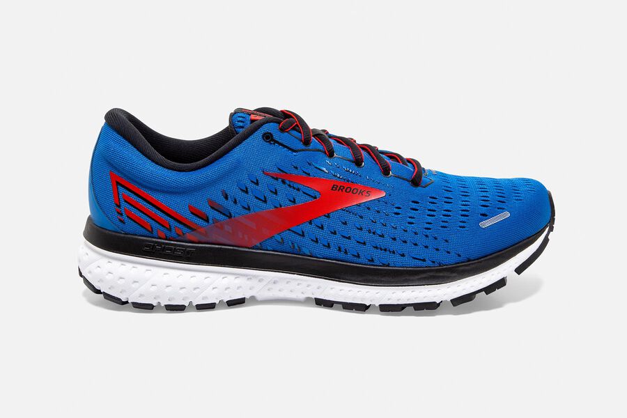 Brooks Men's Ghost 13 Road Running Shoes Blue/Red/White IYZO-91678